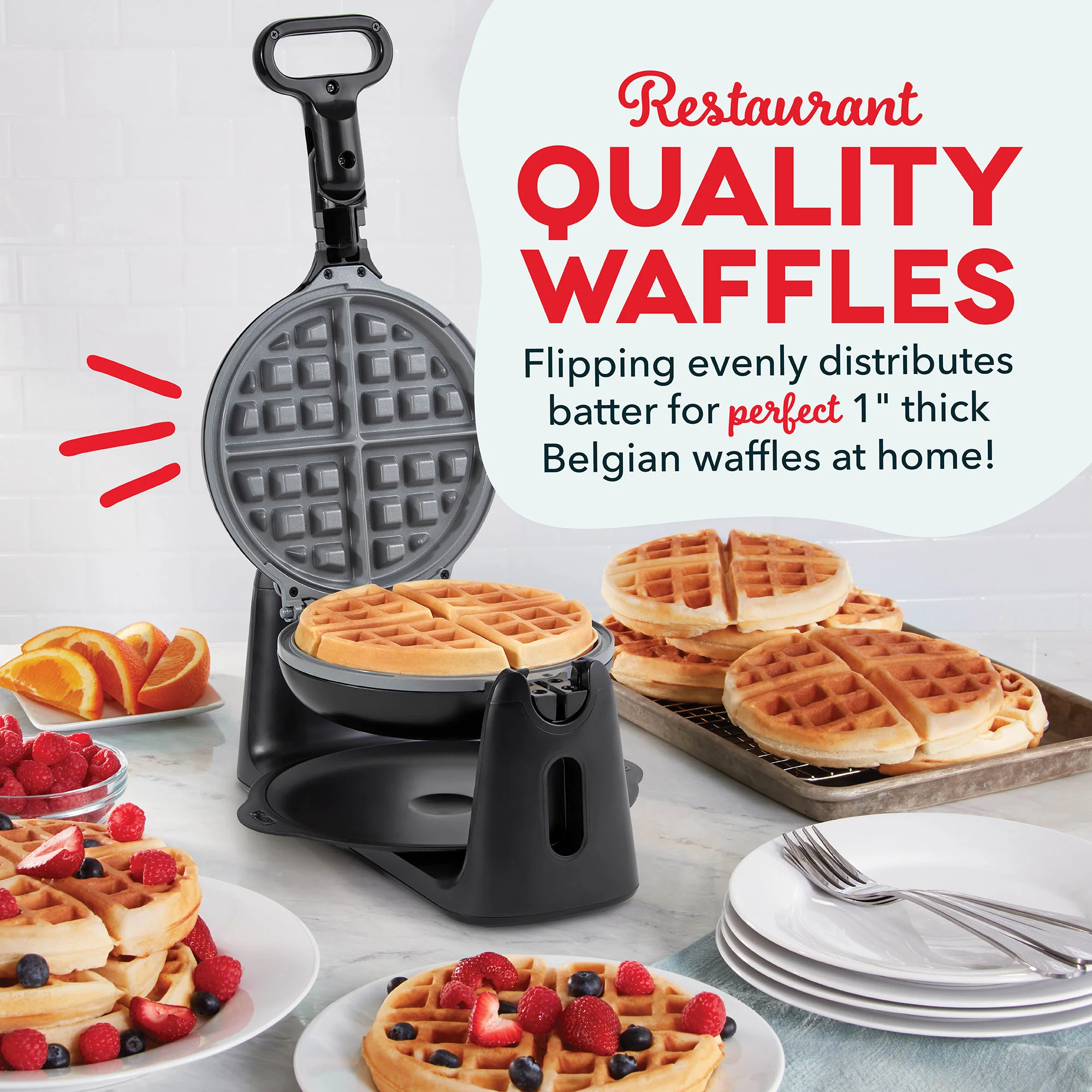 Ceramic Nonstick Flip Belgian Waffle Maker - Image 17