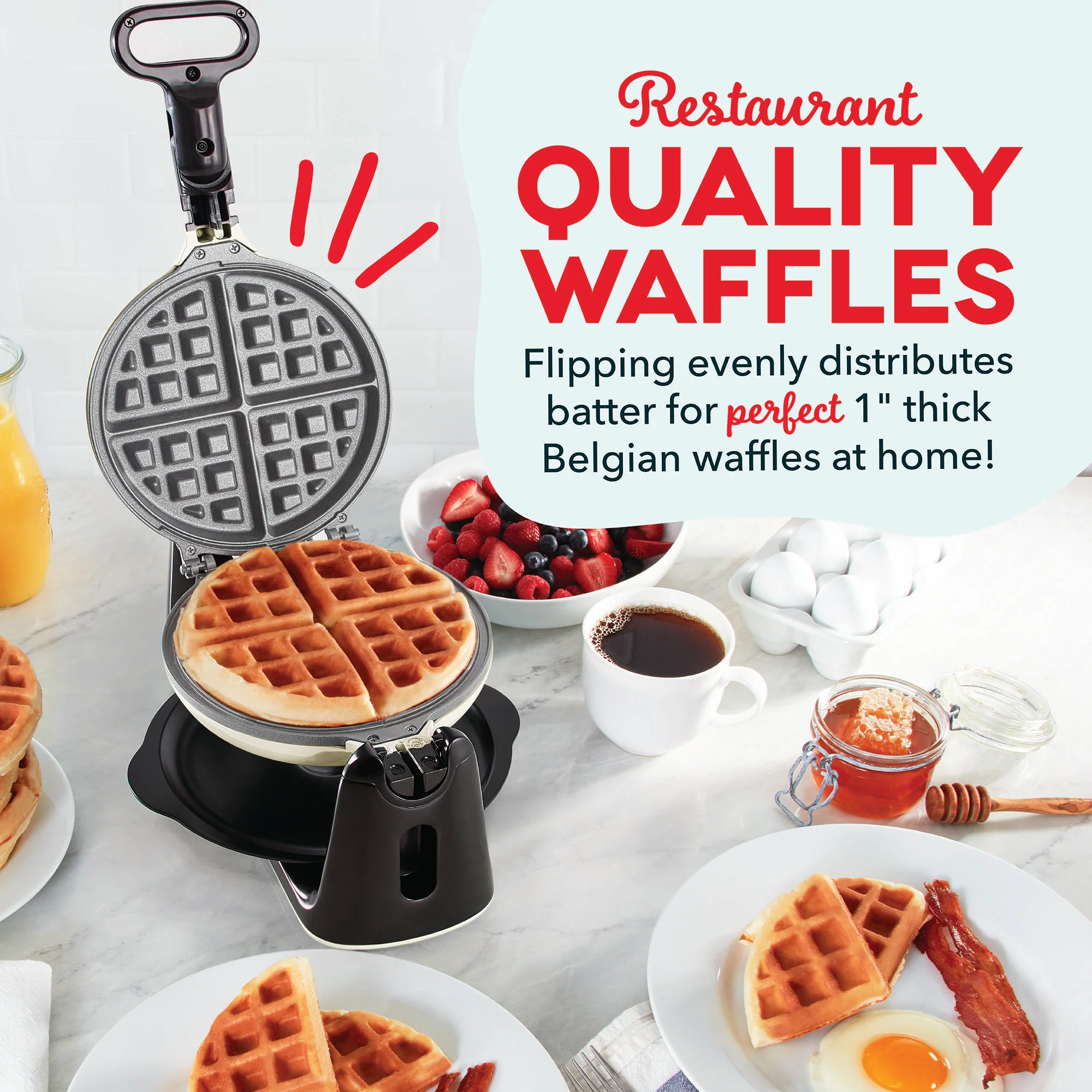 Ceramic Nonstick Flip Belgian Waffle Maker - Image 2