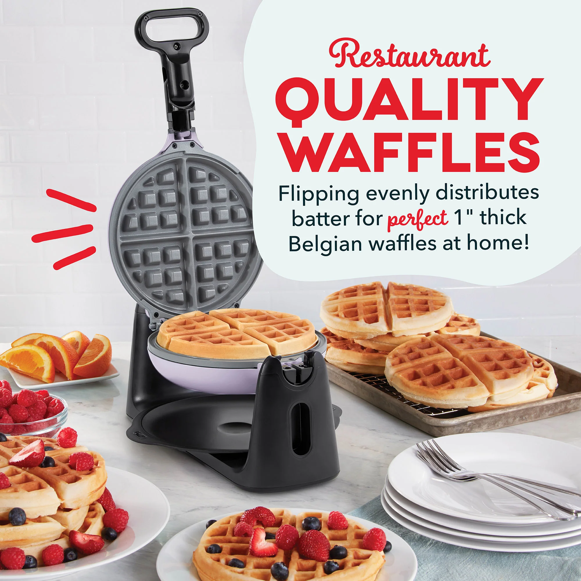 Ceramic Nonstick Flip Belgian Waffle Maker - Image 22