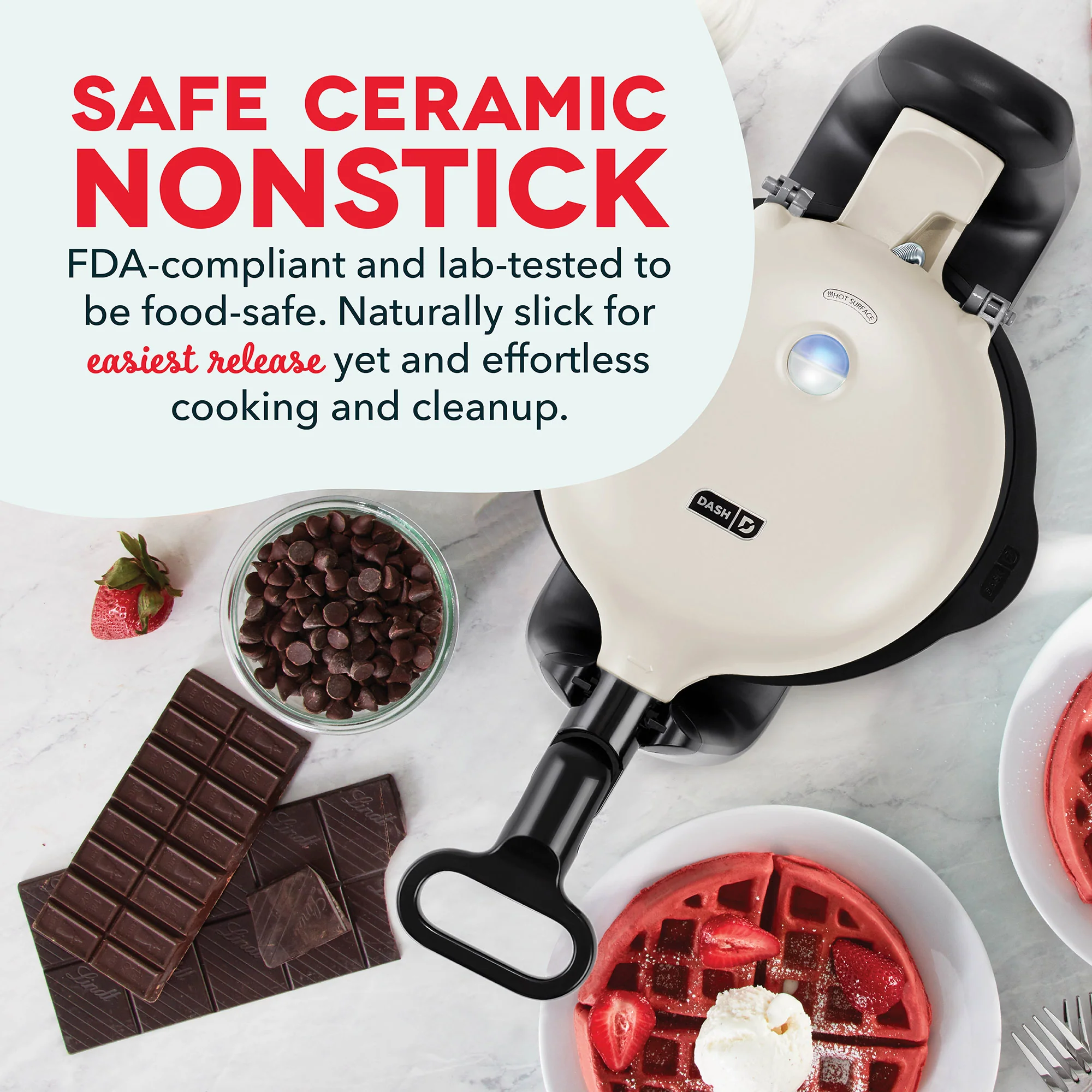 Ceramic Nonstick Flip Belgian Waffle Maker - Image 8