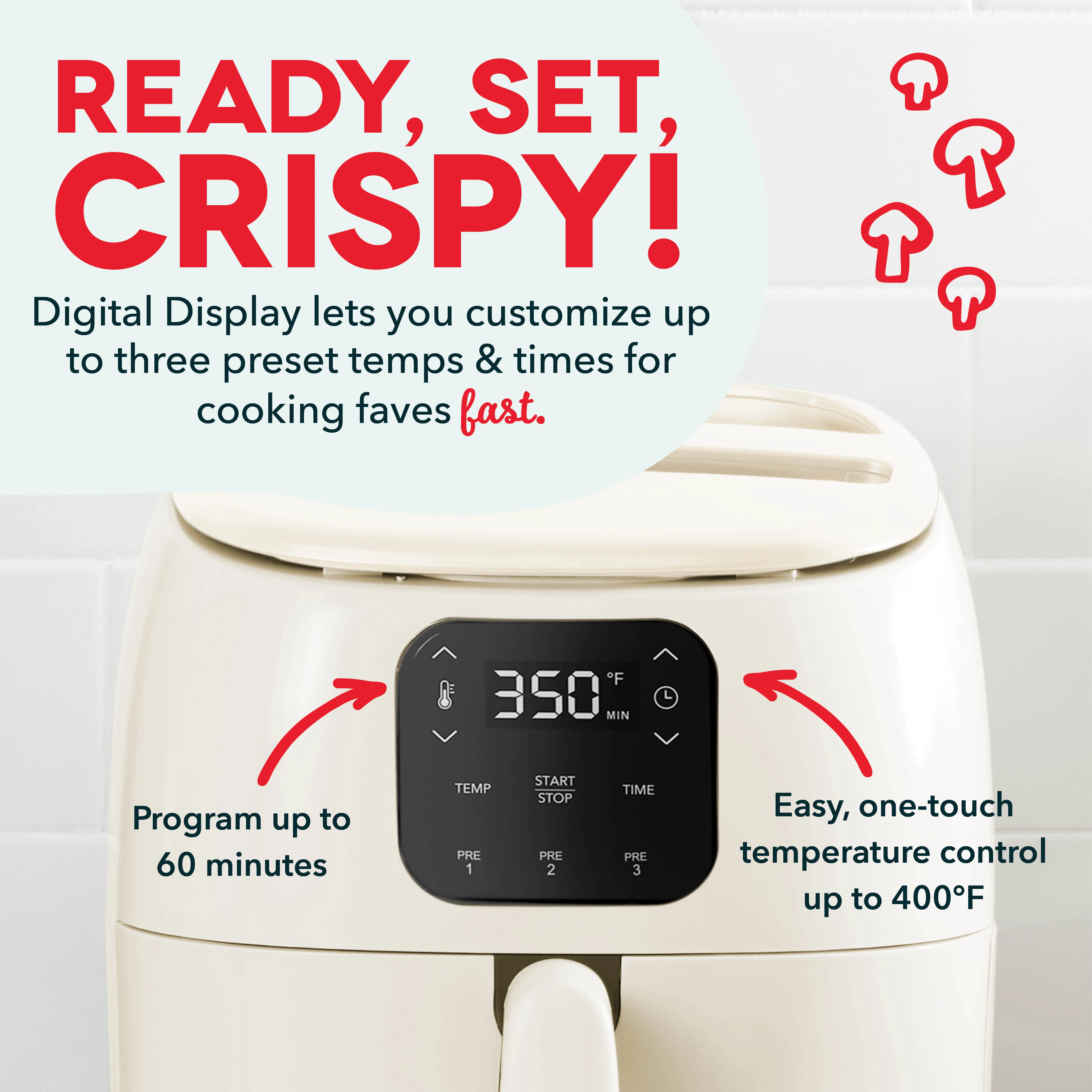 Ceramic Nonstick Tasti-Crisp Digital Air Fryer 2.6 Qt. - Image 4