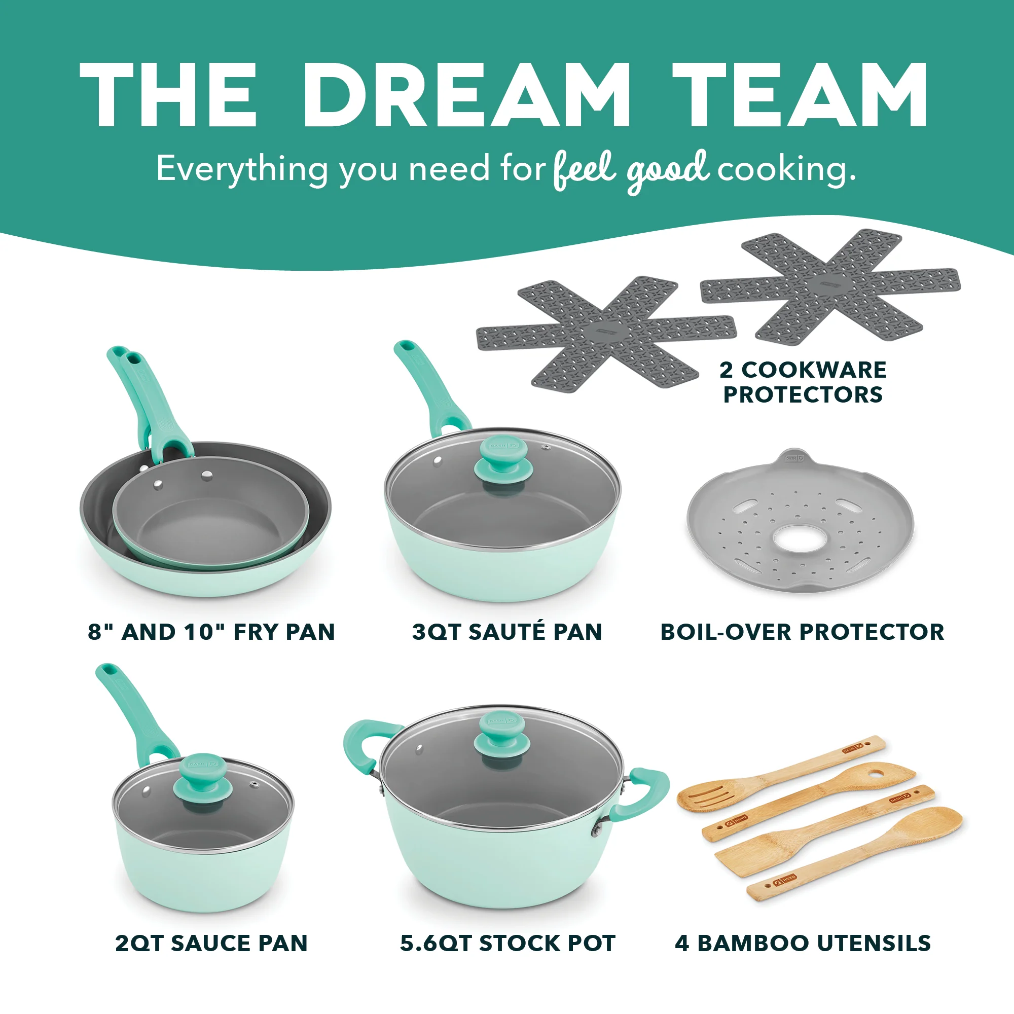 Dream Green Recycled Aluminum 15pc Cookware Set - Image 3