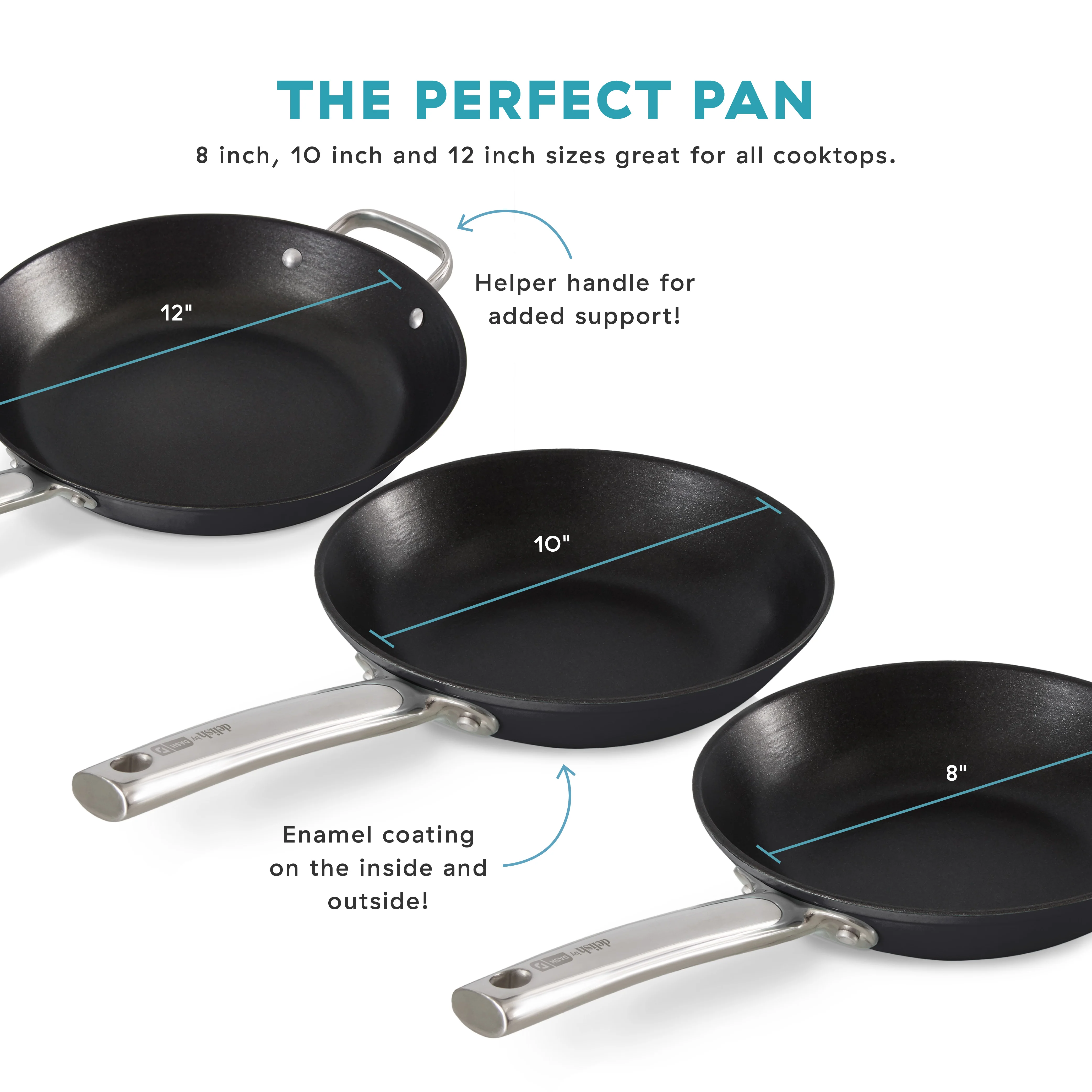 Delish by Dash 12" Lightweight Cast Iron Skillet - Image 11