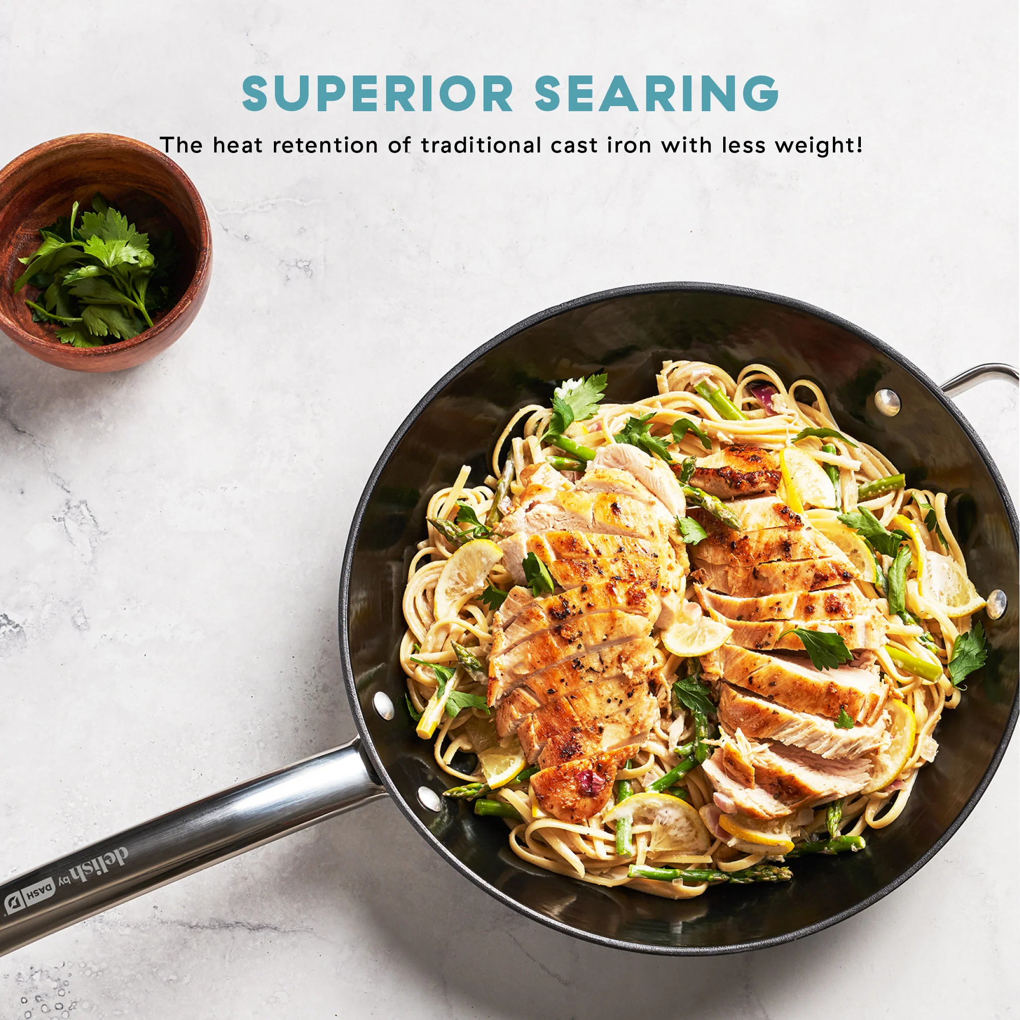 Delish by Dash 12" Lightweight Cast Iron Skillet - Image 2