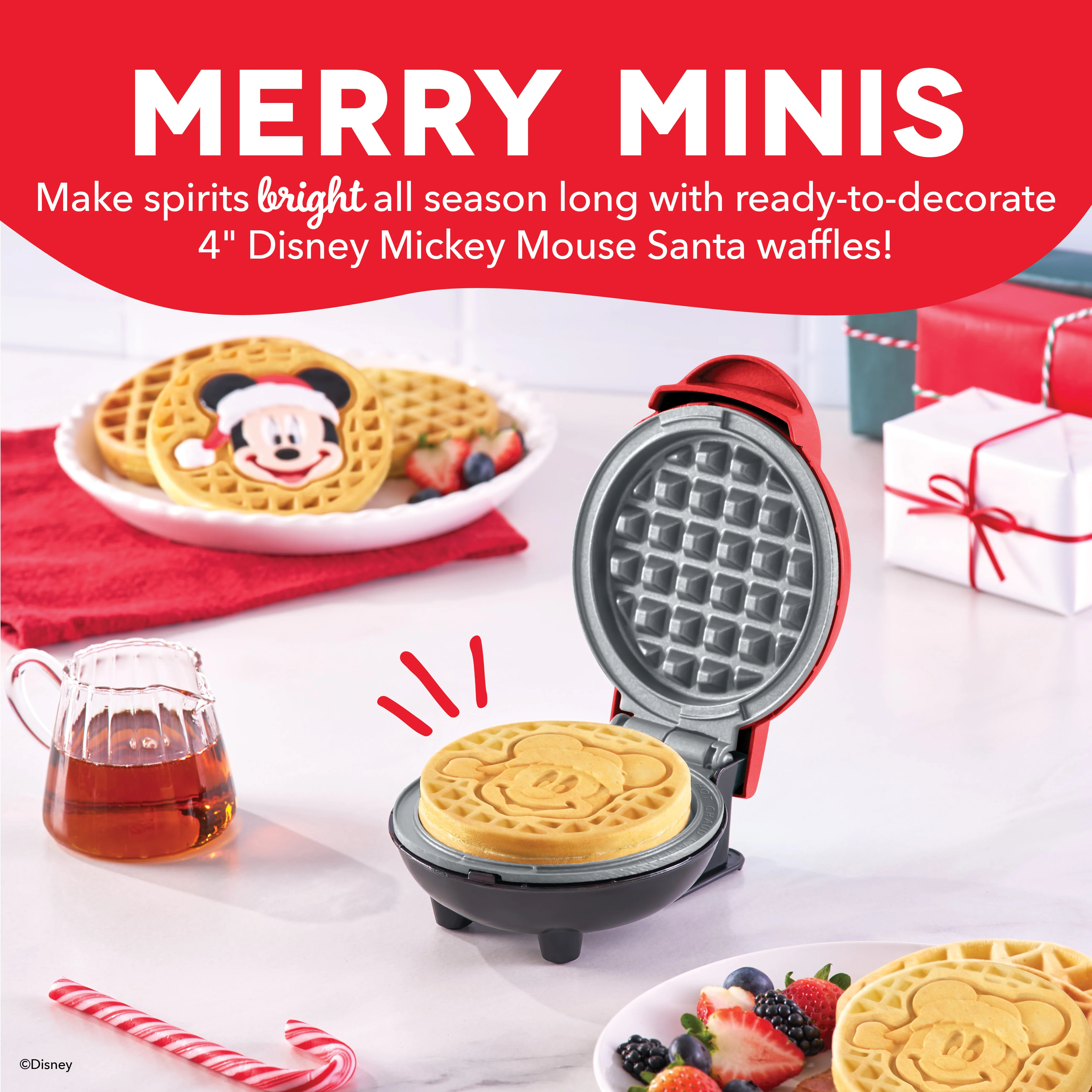 Mickey Mouse Santa Mini Waffle Maker - Image 2