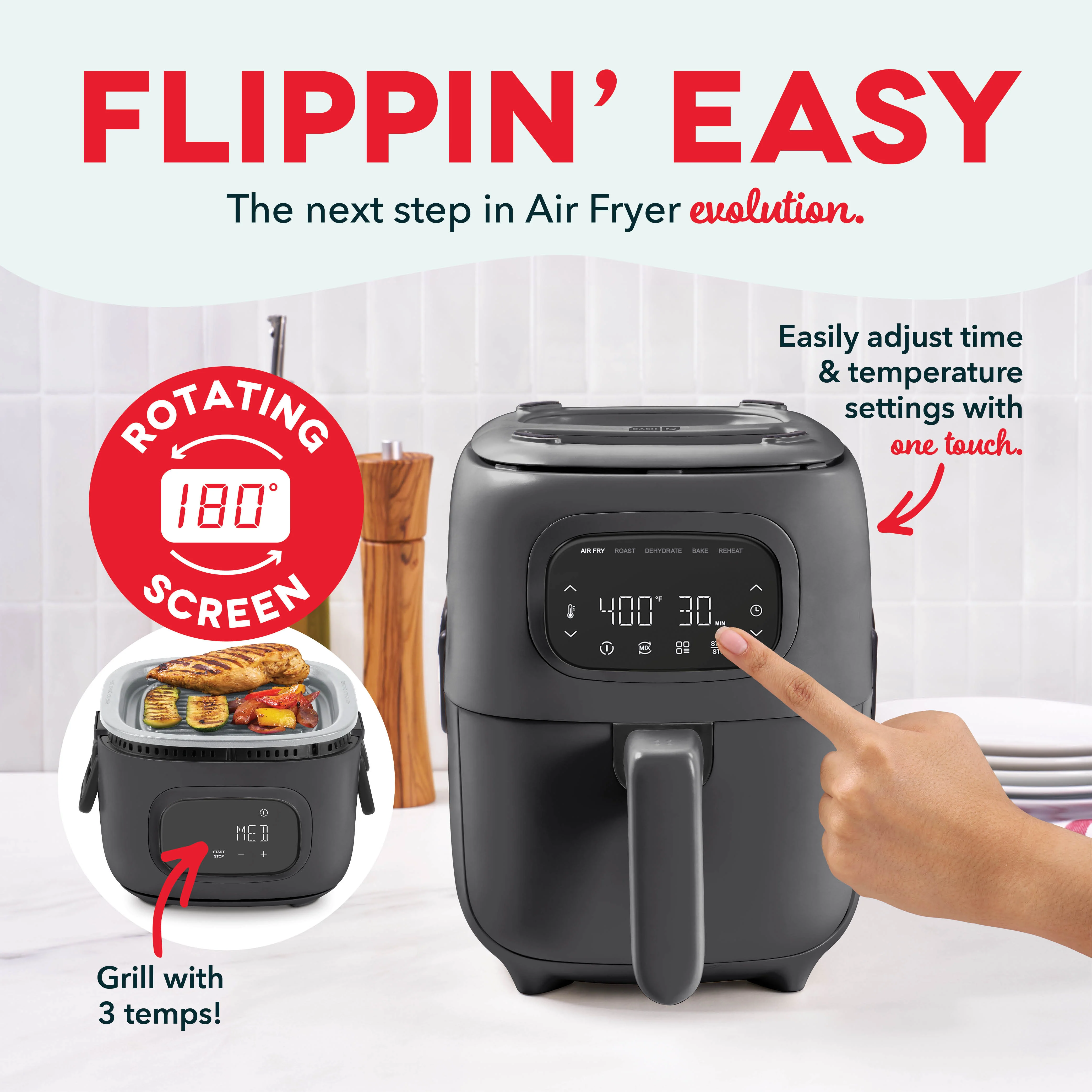 Flip & Fry™ Digital 2-in-1 Grill + Air Fryer - Image 4