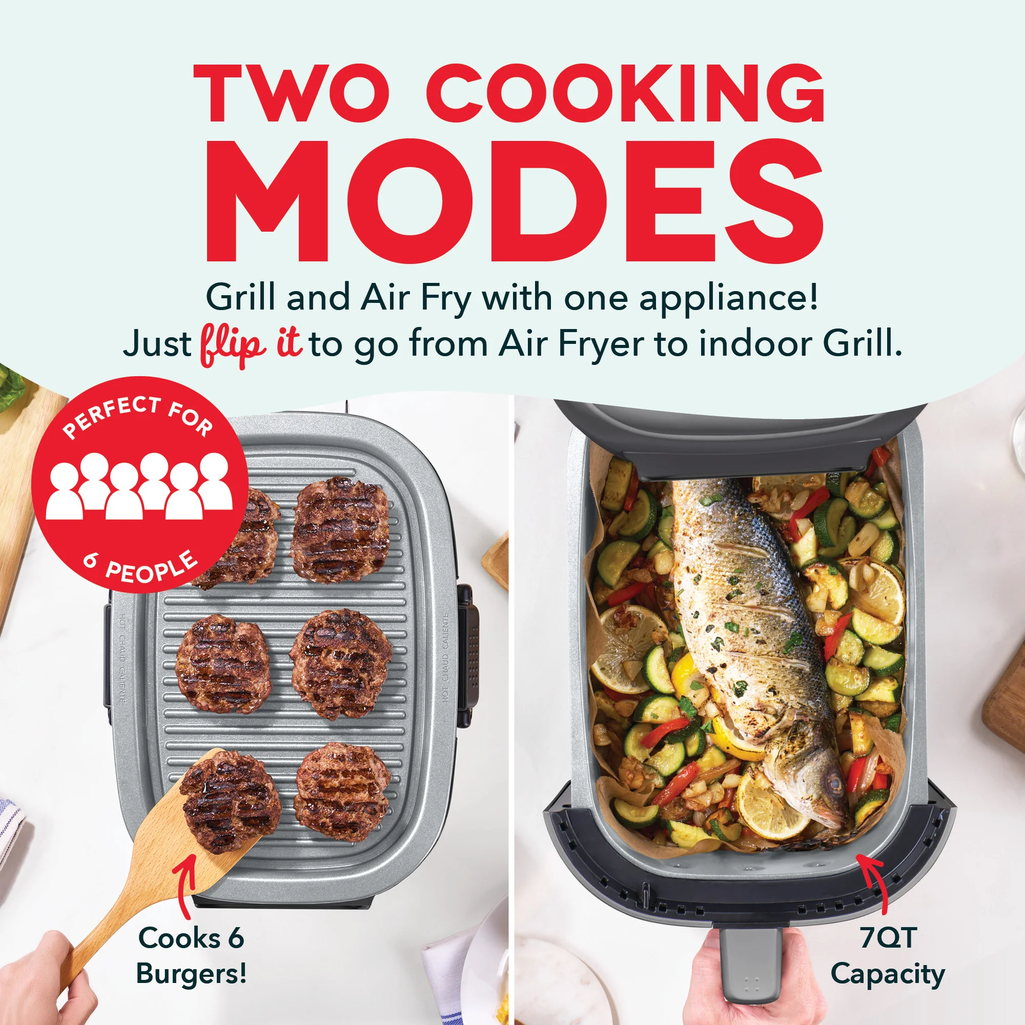 Flip & Fry™ Digital 2-in-1 Grill + Air Fryer - Image 9