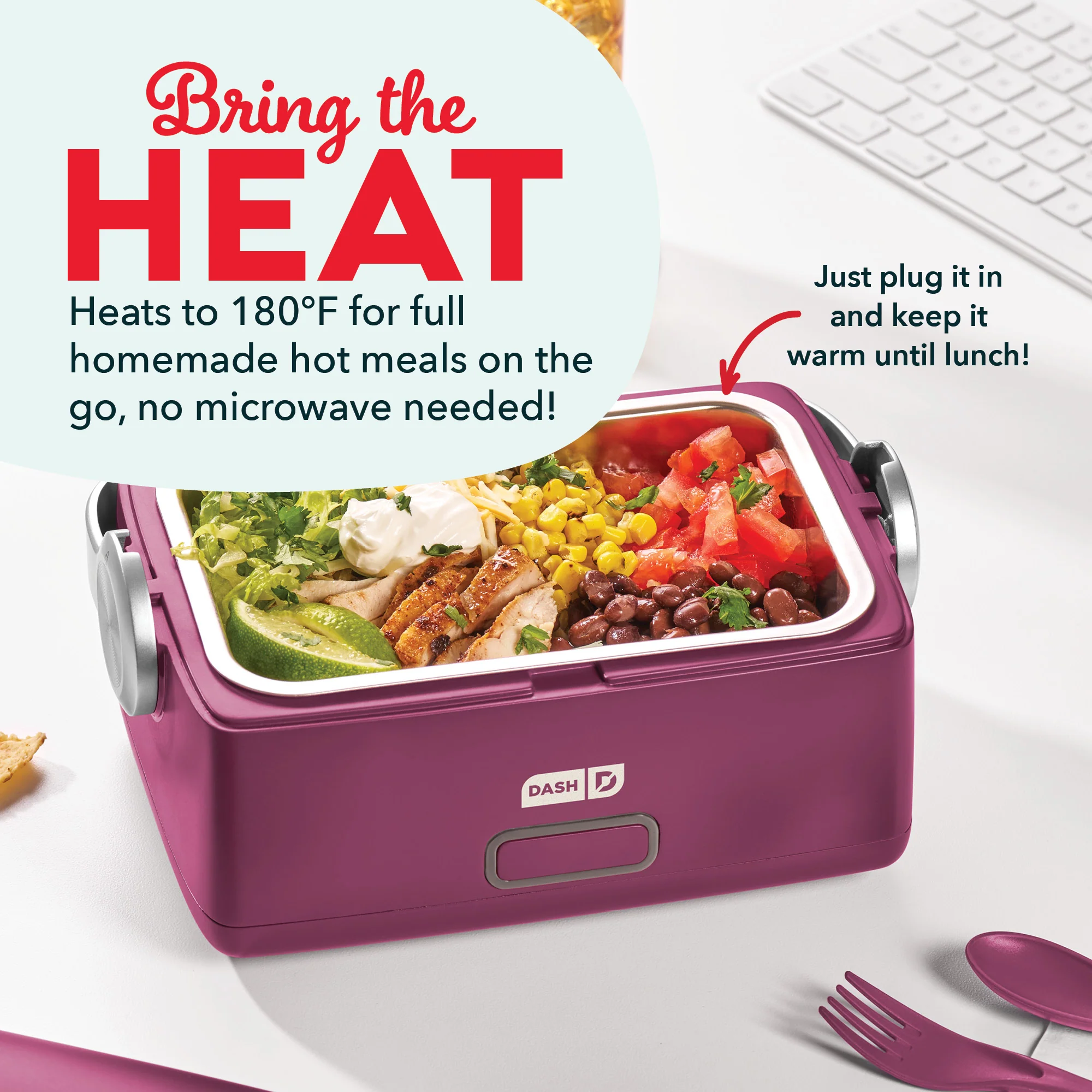 Hot2Go™ Electric Lunchbox (30 Ounce + Utensils) - Image 2