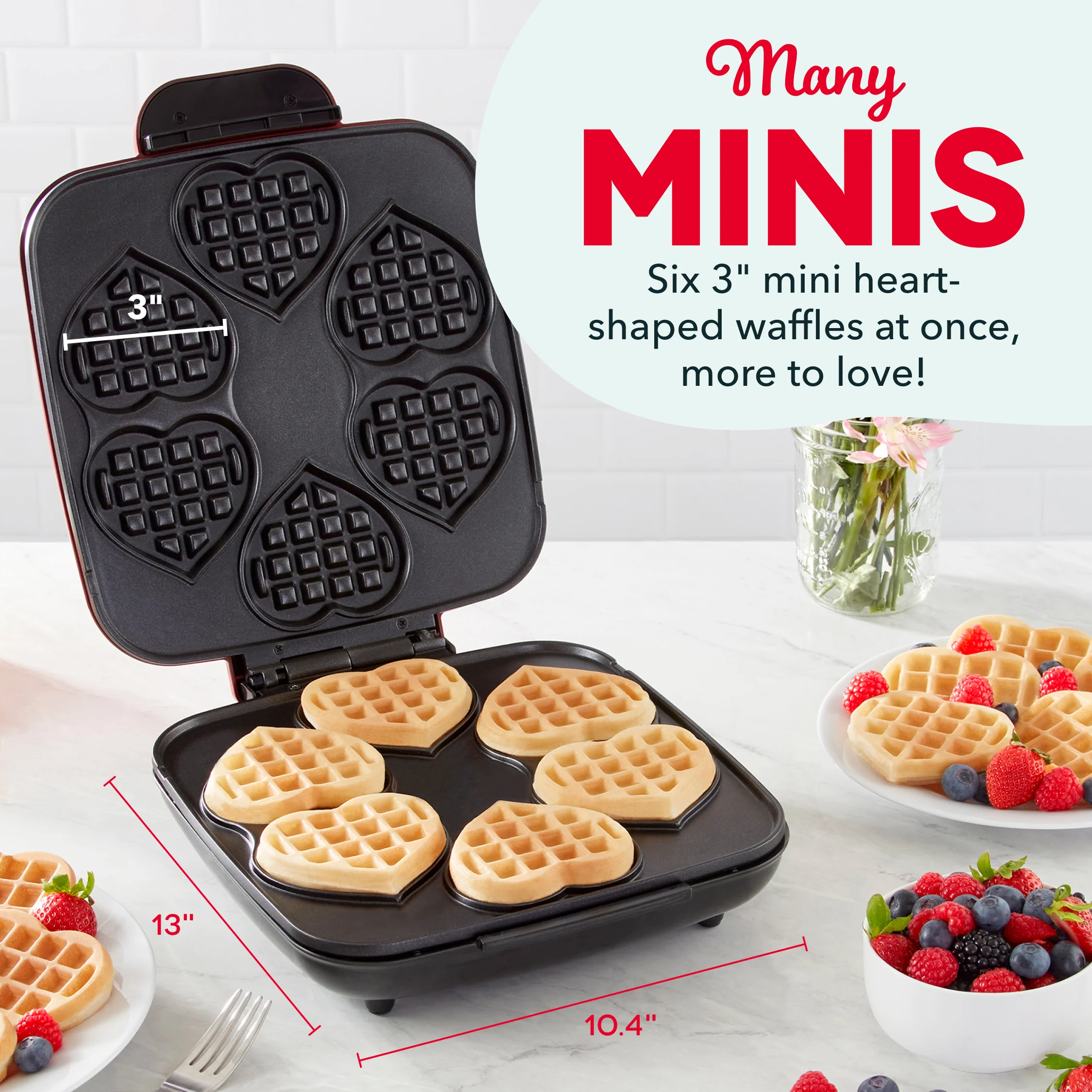 Multi Mini Heart Waffle Maker - Image 2