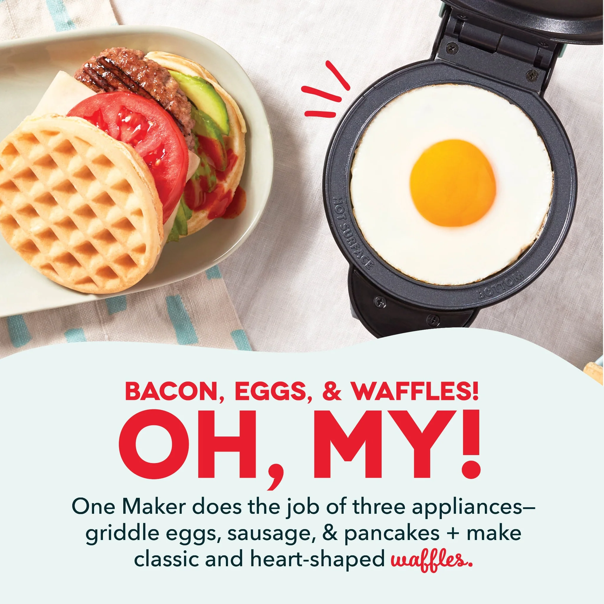 MultiMaker® Mini System with Removable Plates: Waffle & Griddle - Image 10