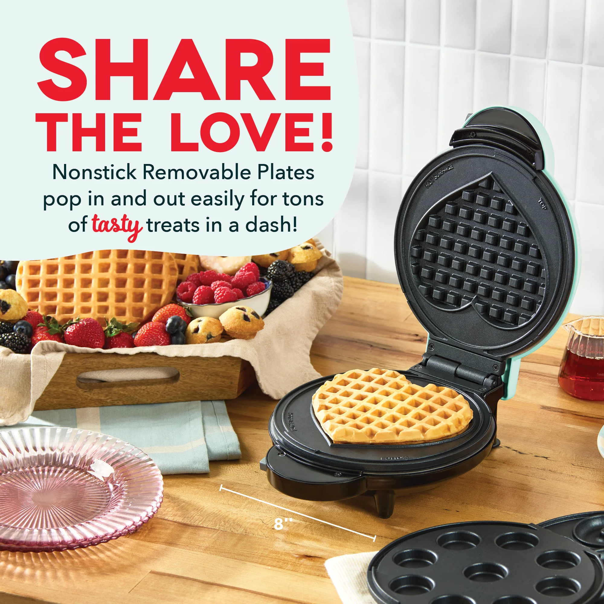 MultiMaker® Treat Maker System: Mini Donut, Mini Cupcake, Heart Waffle - Image 4