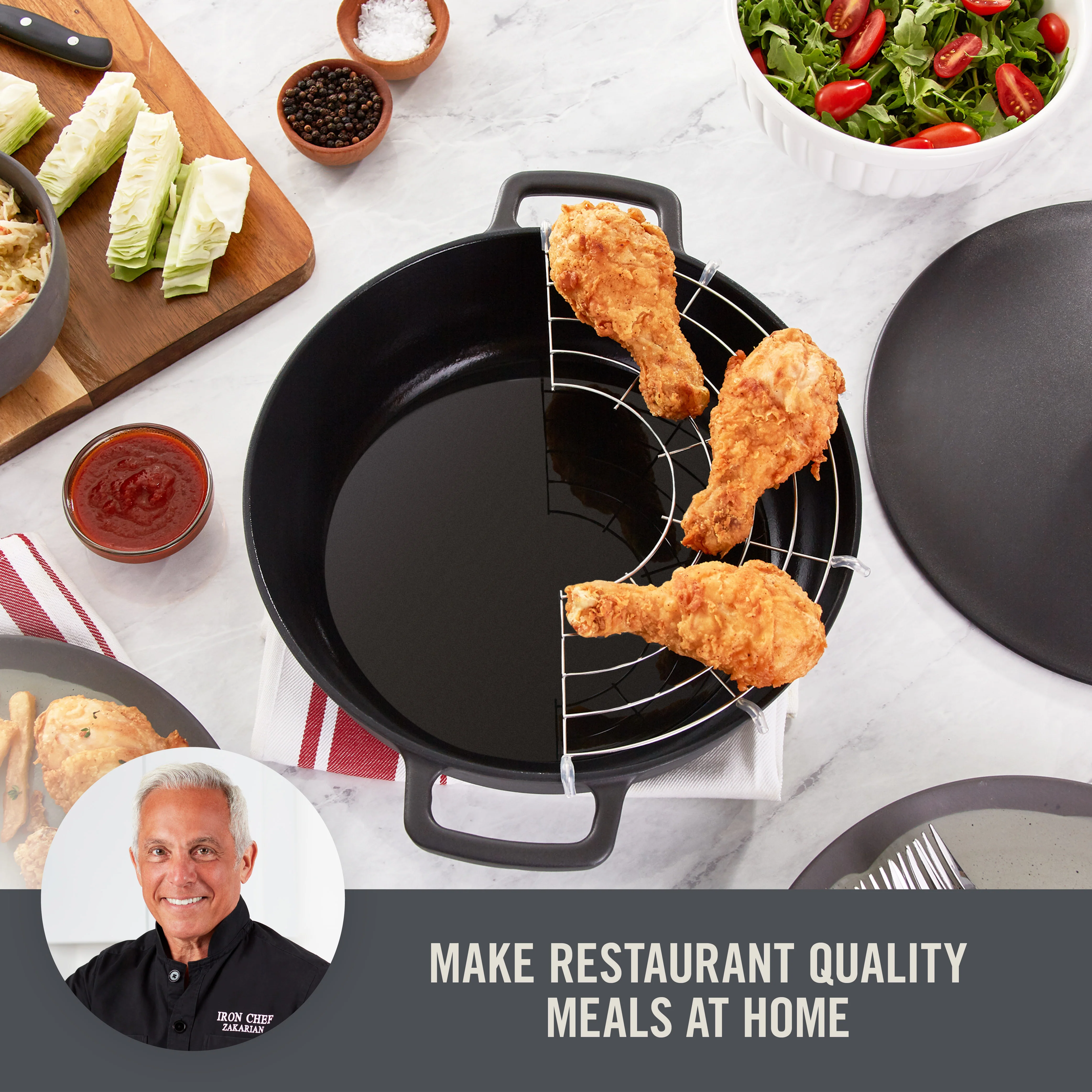 4.5 Qt. Nonstick Cast Iron Braiser - Image 2