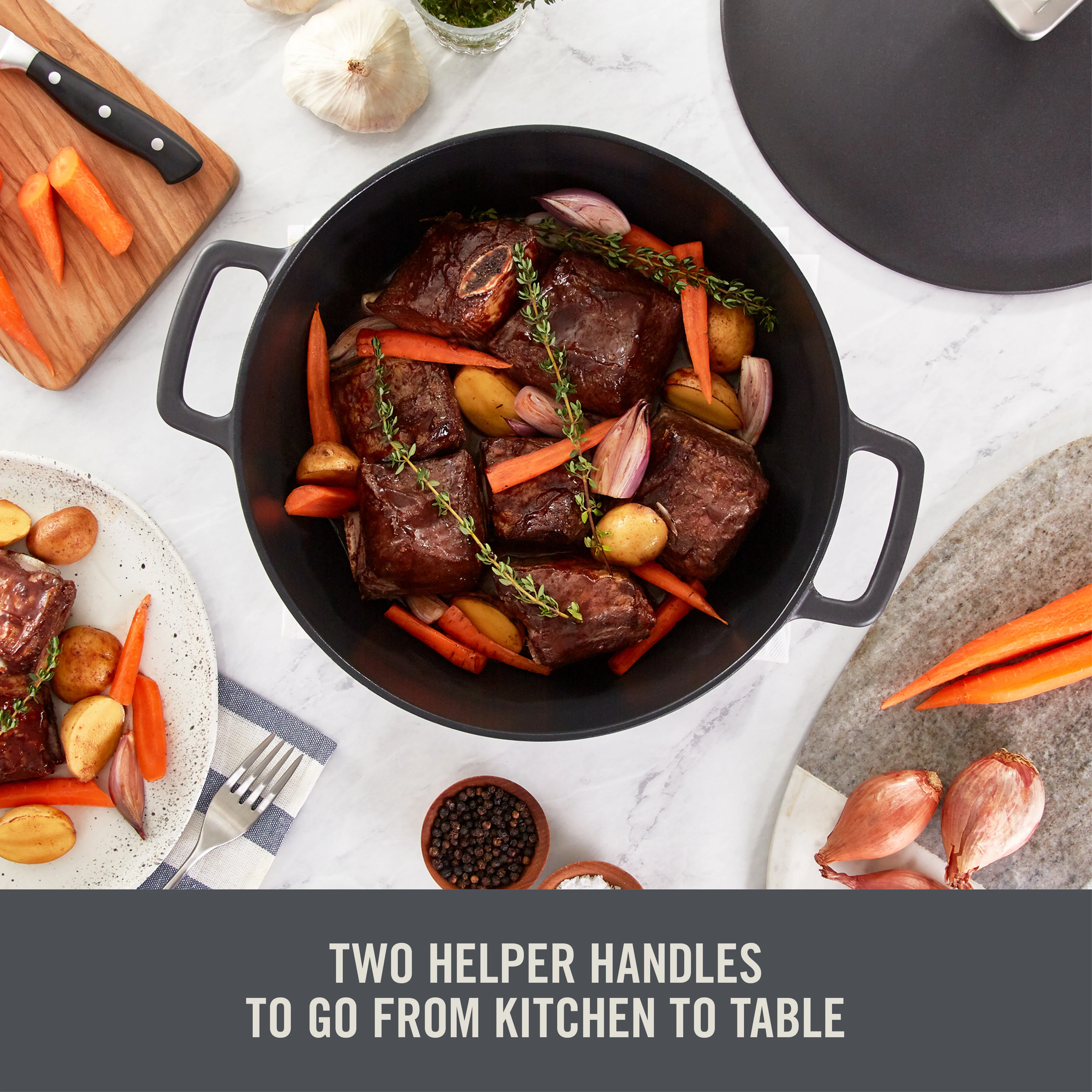4.5 Qt. Nonstick Cast Iron Braiser - Image 3