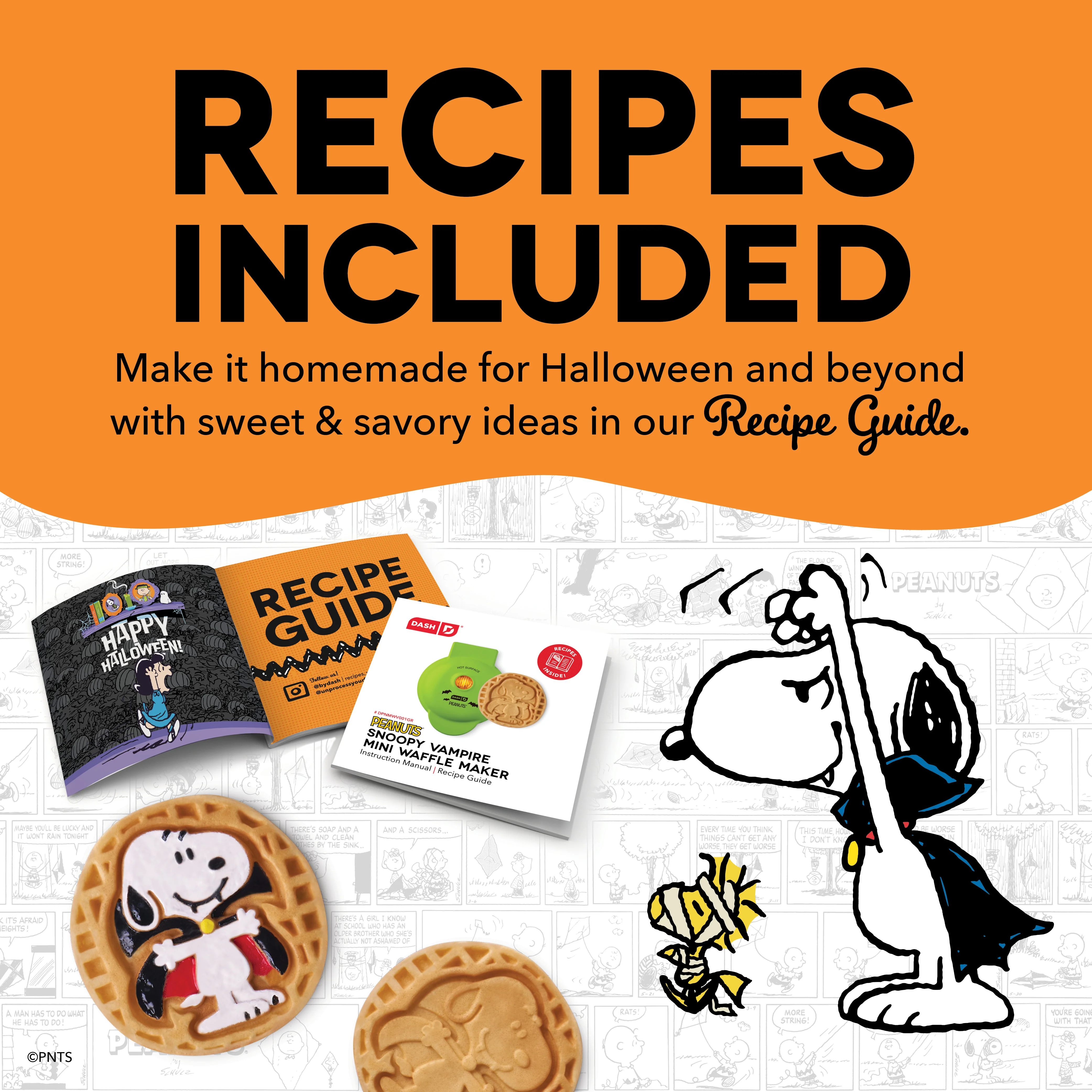Peanuts® x Dash Snoopy Vampire Mini Waffle Maker - Image 6