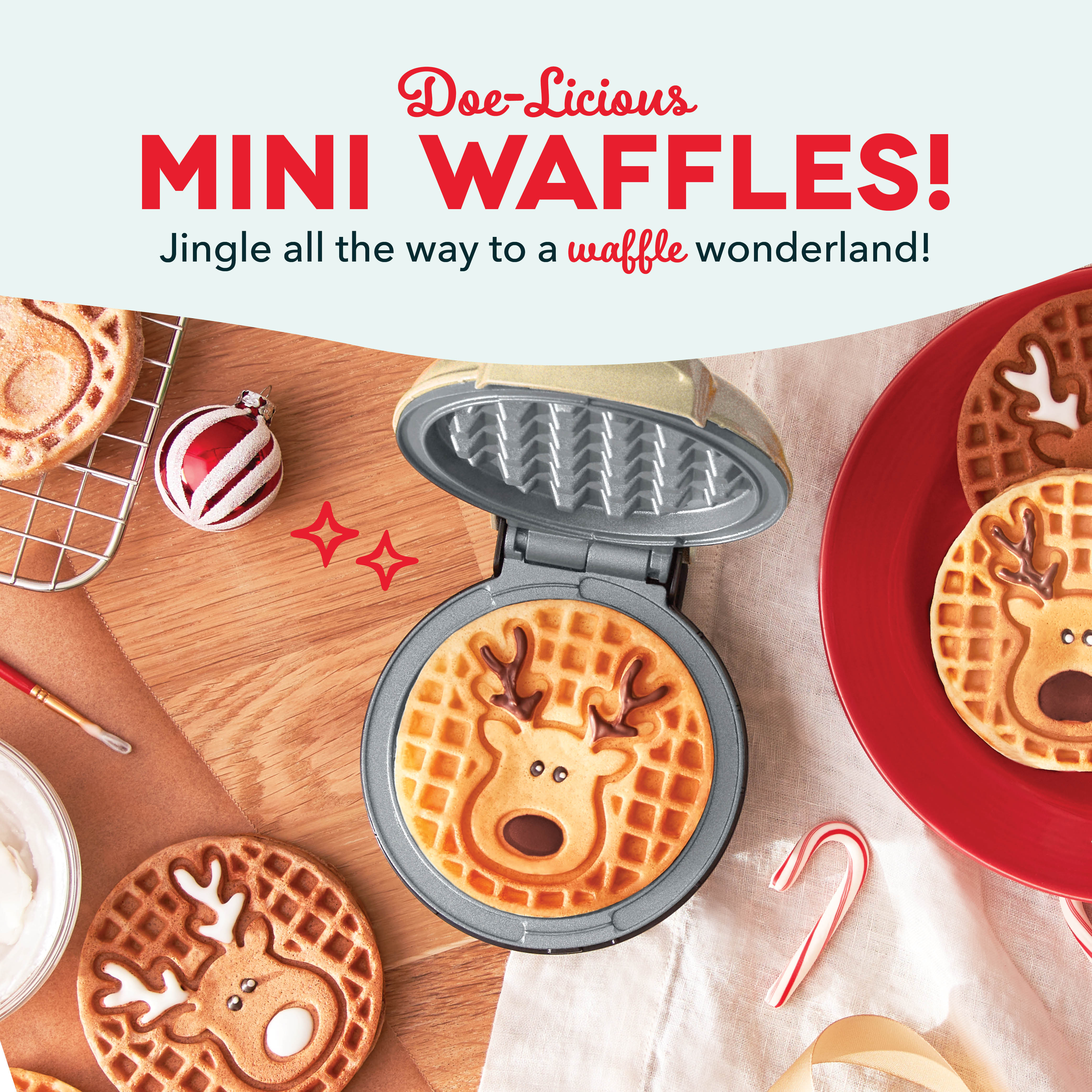 Reindeer Mini Waffle Maker - Image 2