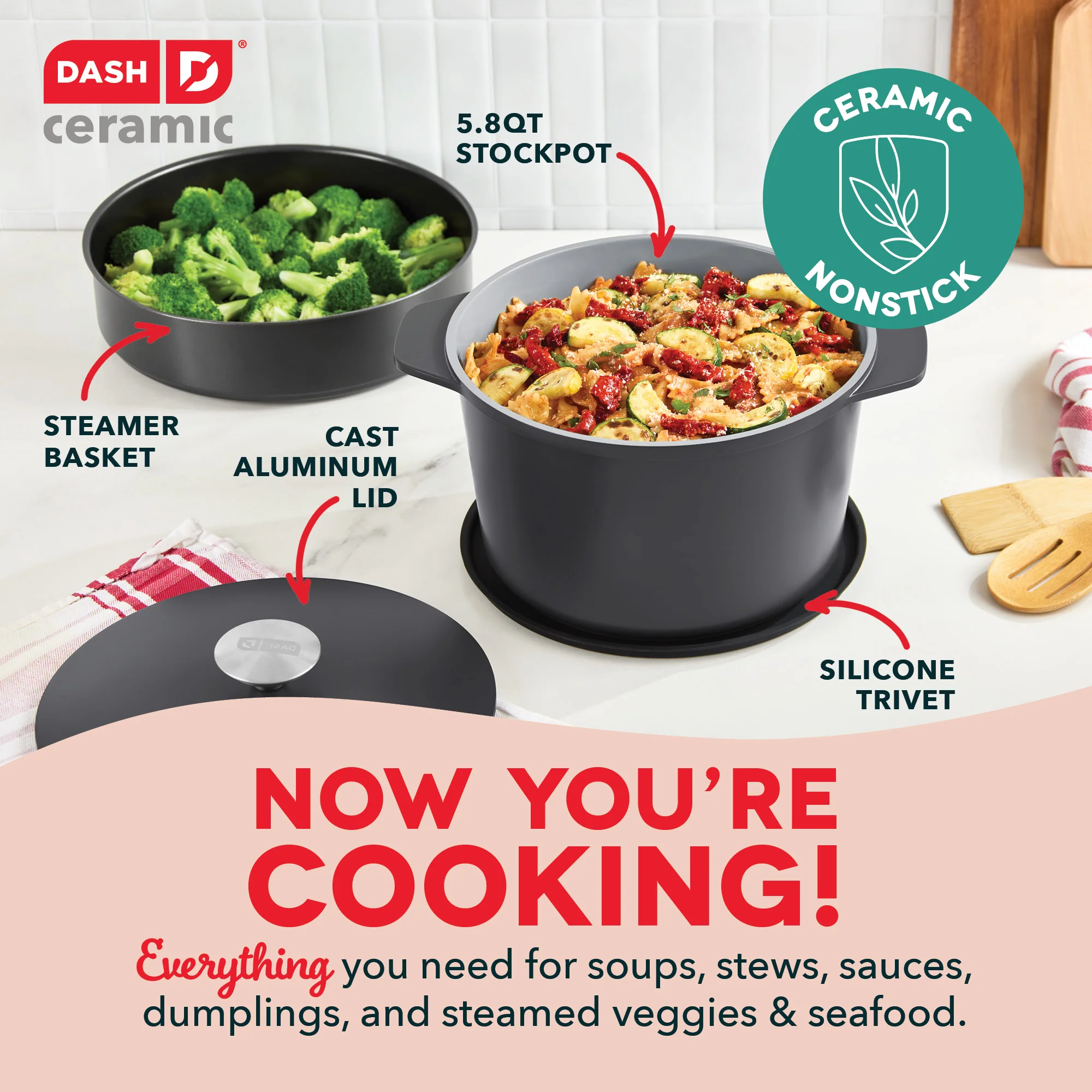 SmartStore™ 5.8qt MultiPot + Steamer Set - Image 2