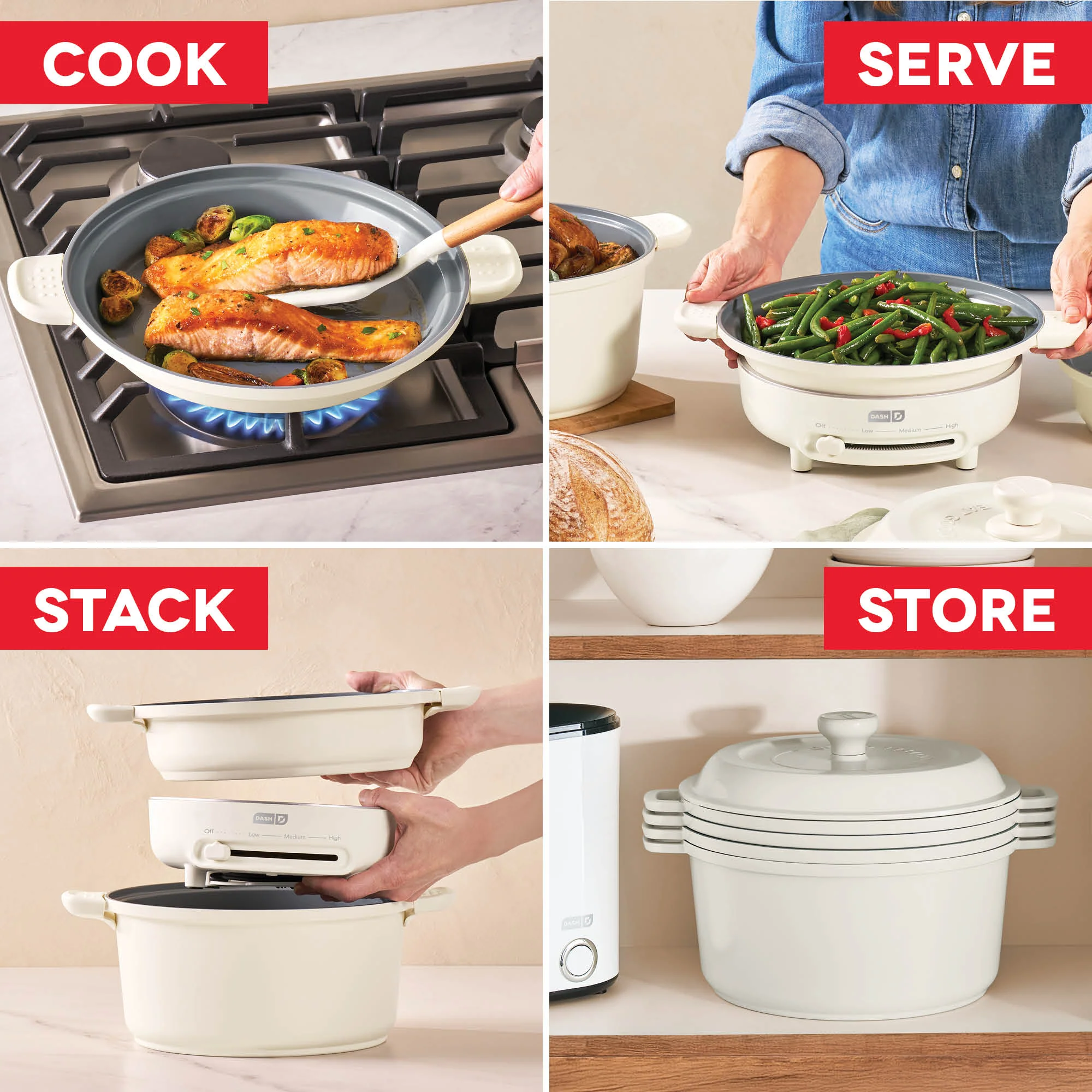 Stacks Ceramic Cookware Set with Electric Burner - Image 12