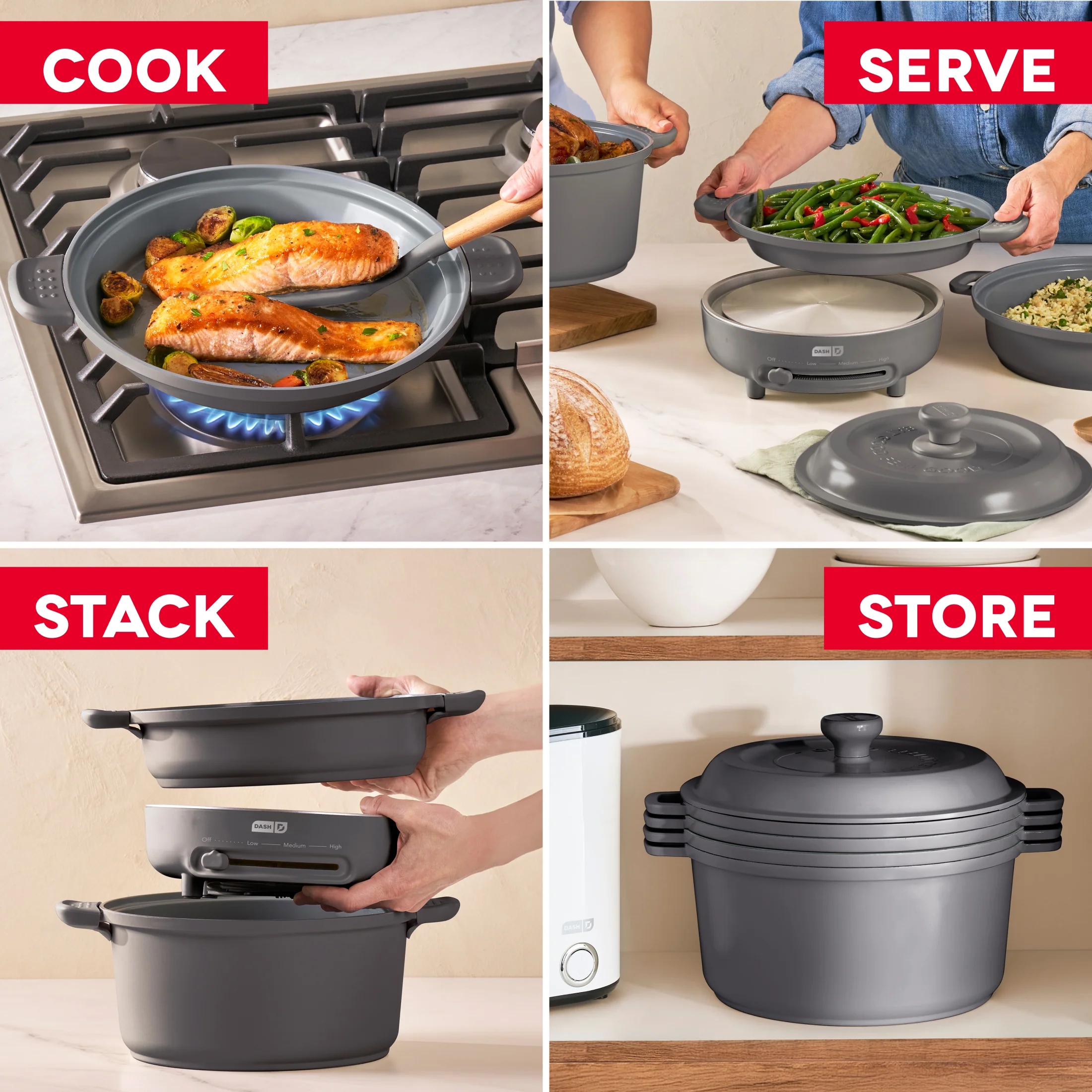 Stacks Ceramic Cookware Set with Electric Burner - Image 23