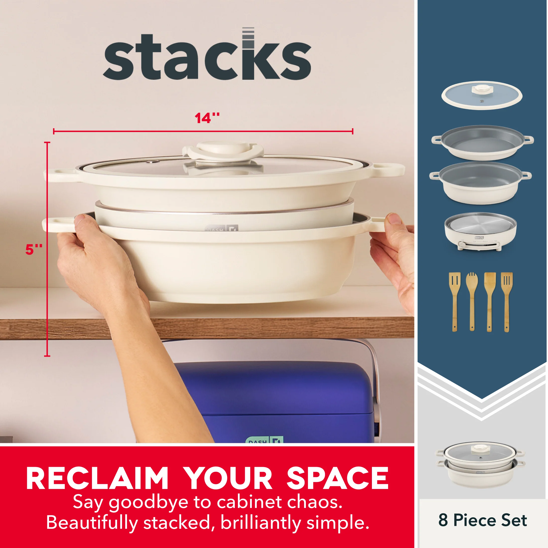 Stacks Ceramic Cookware Set with Electric Burner - Image 26