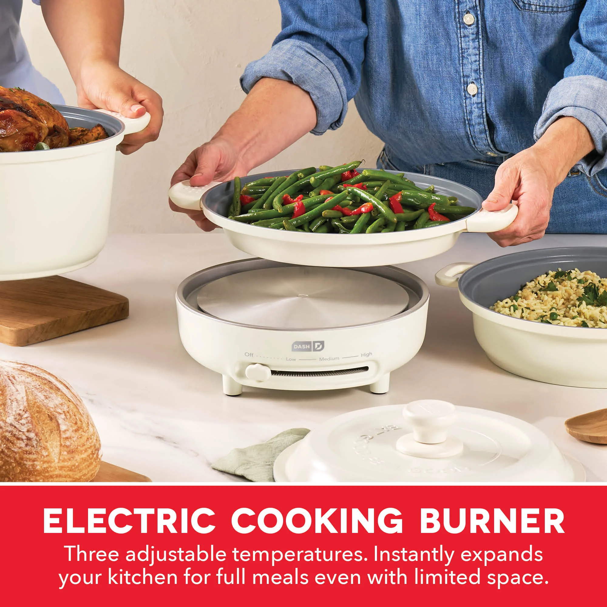 Stacks Ceramic Cookware Set with Electric Burner - Image 3