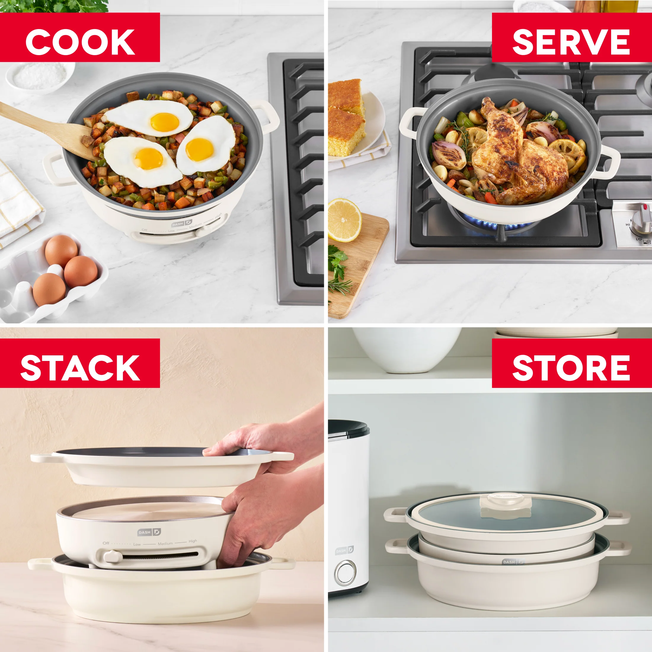 Stacks Ceramic Cookware Set with Electric Burner - Image 33