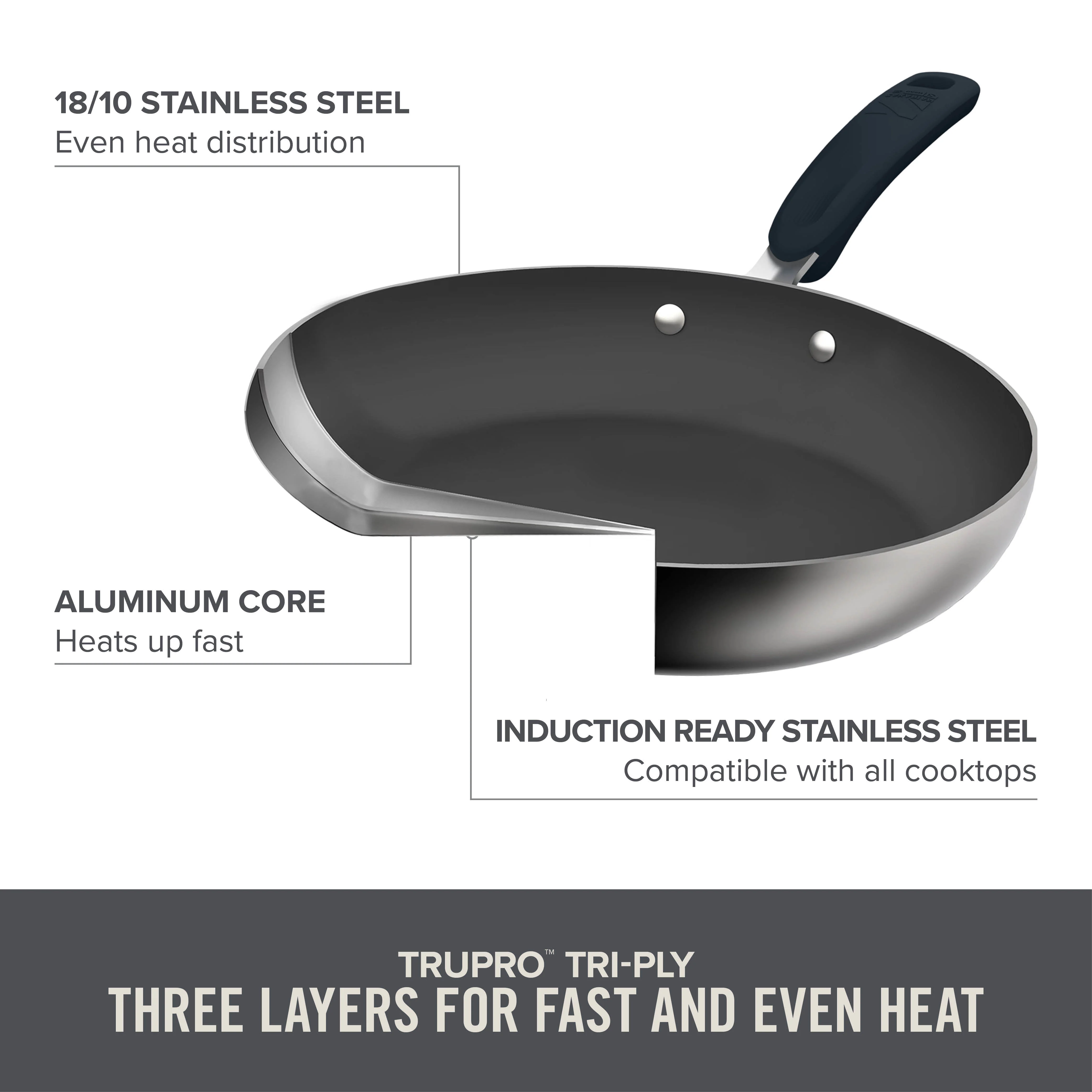 TruPro Stainless Steel Fry Pan Set - 8" 10" - Image 10