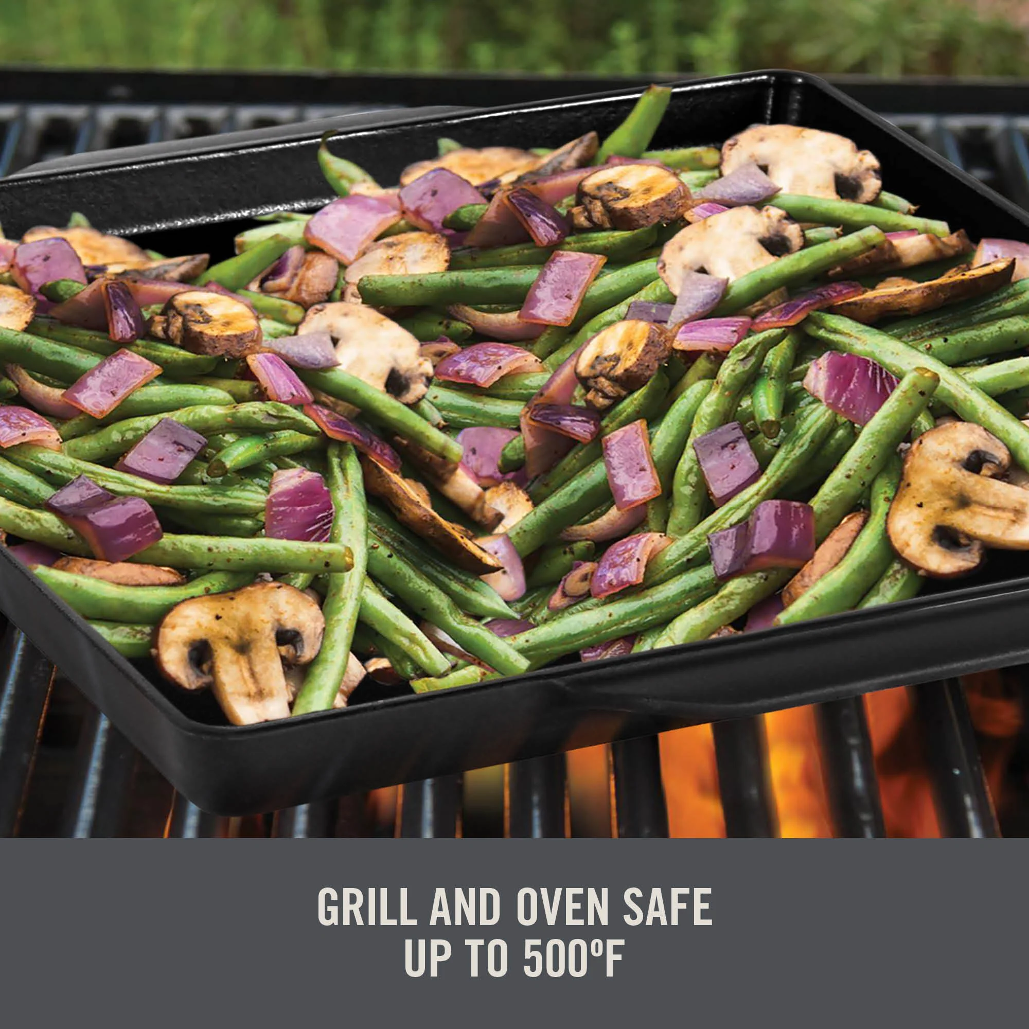 12"x12" Nonstick Cast Iron Grill Topper - Image 4