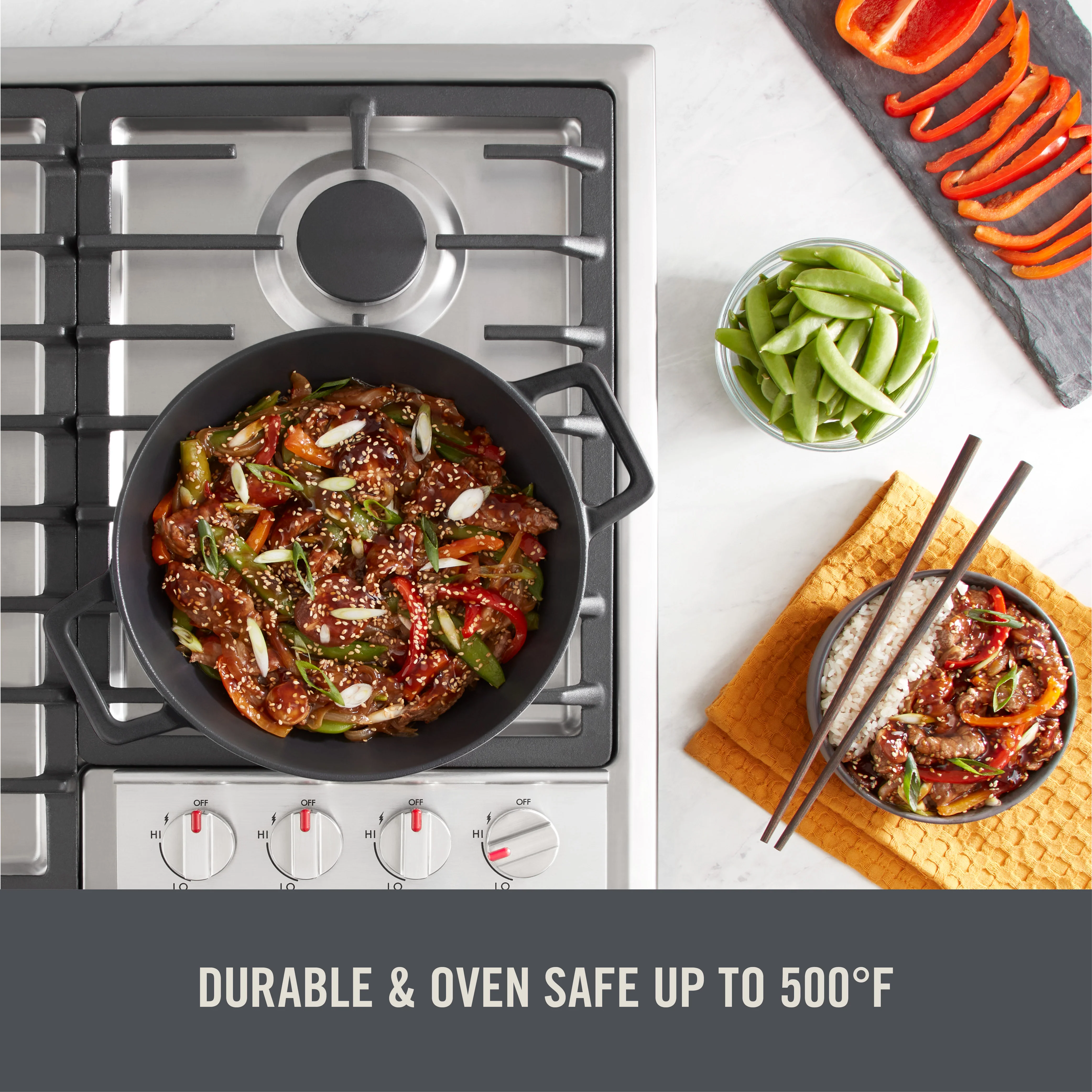 14" Nonstick Cast Iron Wok - Image 8