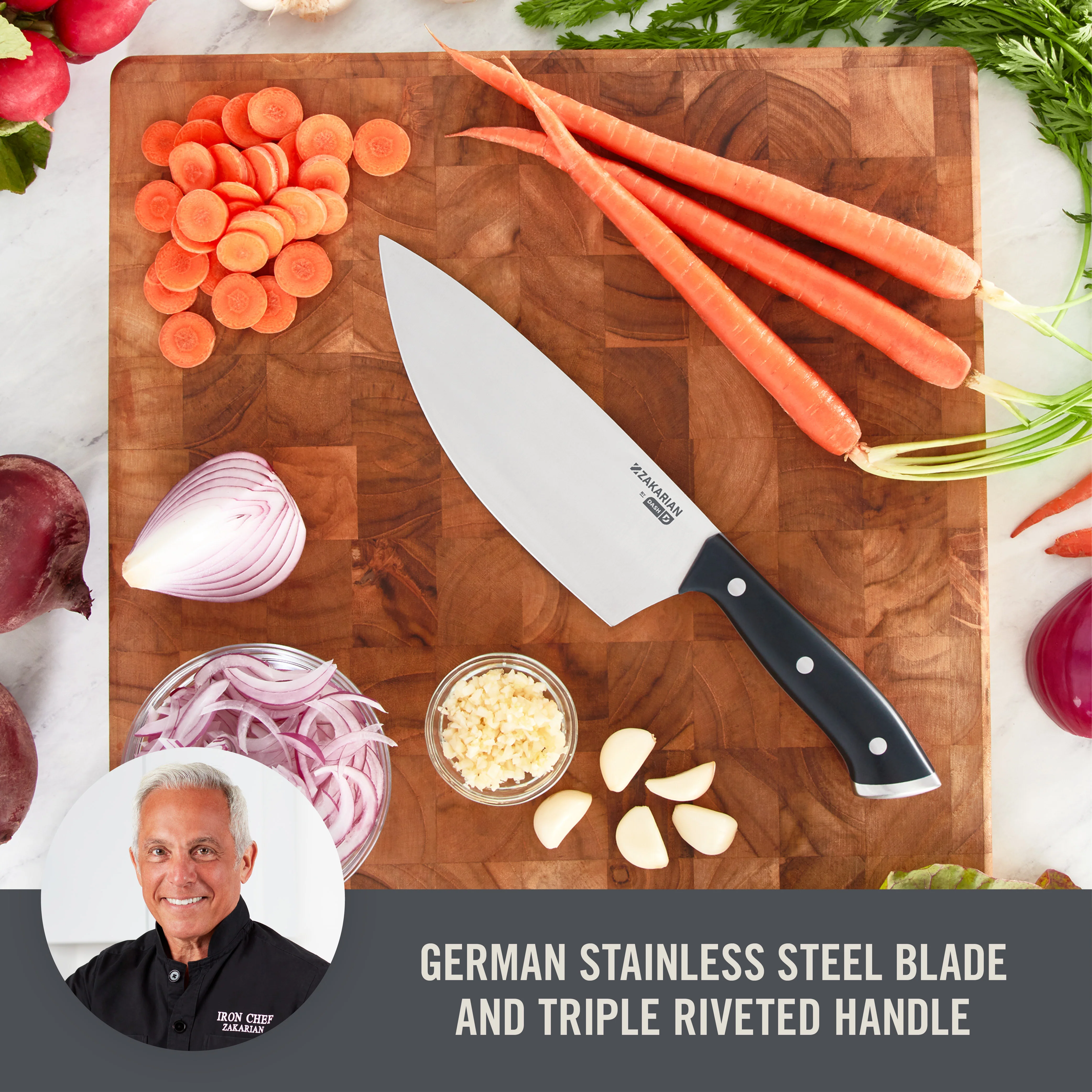 7" Rocking Chef Knife with Sheath - Image 2