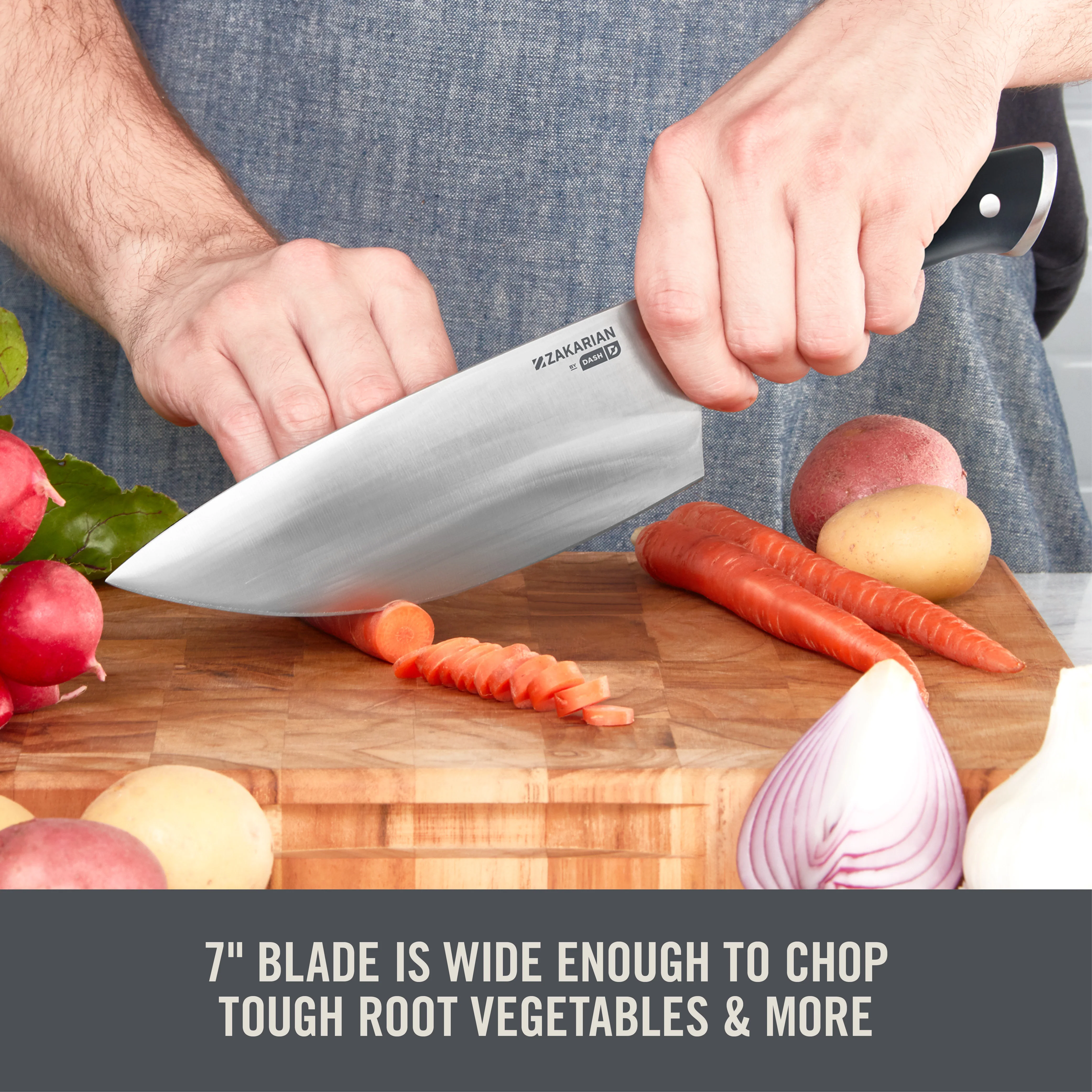7" Rocking Chef Knife with Sheath - Image 5