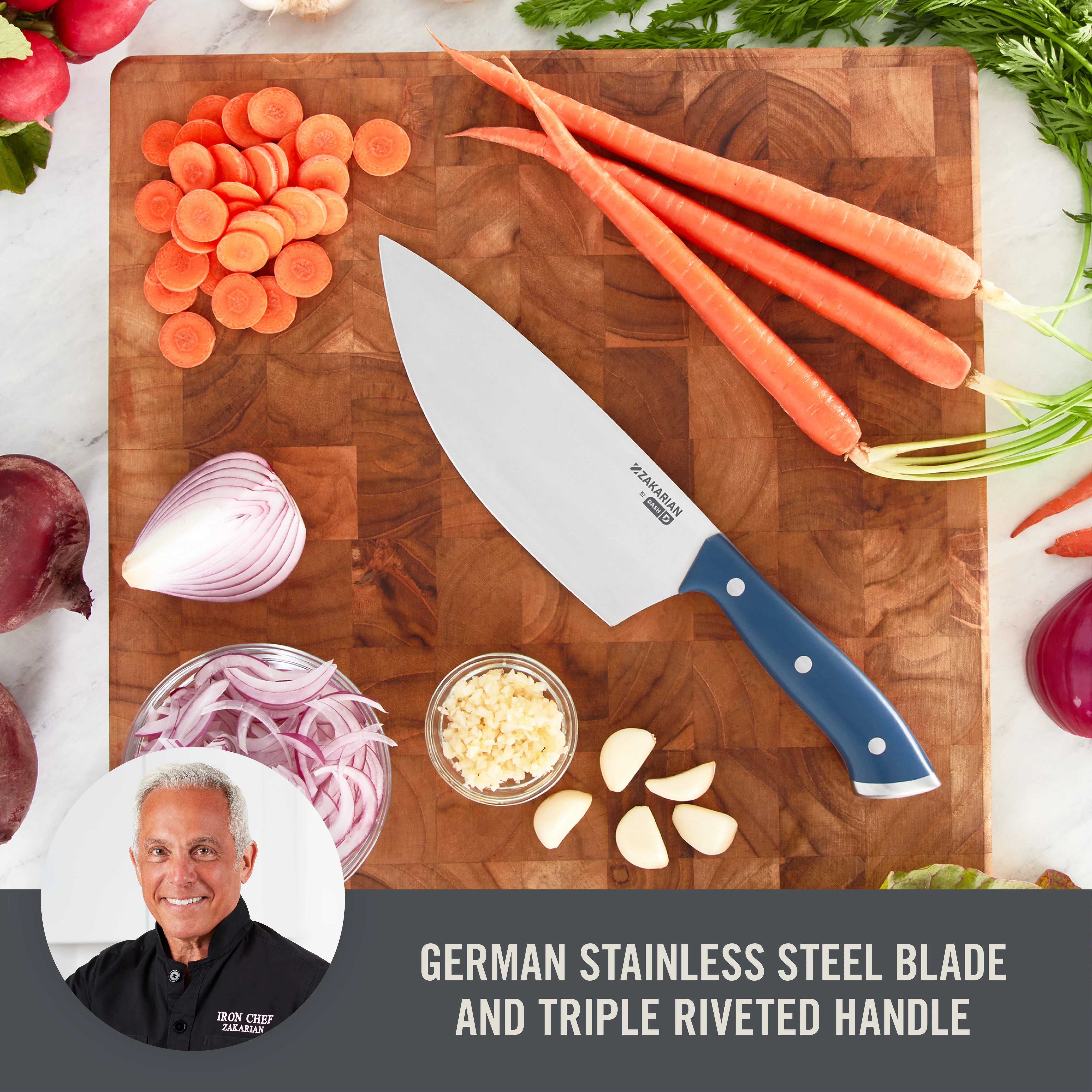 7" Rocking Chef Knife with Sheath - Image 7